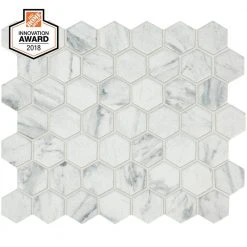 Lifeproof Carrara 10 in. x 12 in. x 6.35mm Ceramic Hexagon Mosaic Floor and Wall Tile (9.72 sq. ft./Case)