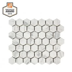 Lifeproof Carrara 10 in. x 12 in. x 6.35mm Ceramic Hexagon Mosaic Floor and Wall Tile (9.72 sq. ft./Case) -Lamix Shop carrara lifeproof ceramic tile lp5015hexhd1p2 c3 1000 1