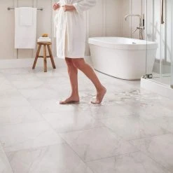 Lifeproof Carrara 18 in. x 18 in. Glazed Porcelain Floor and Wall Tile (17.6 sq. ft. / case) -Lamix Shop carrara lifeproof porcelain tile lp501818hd1p6 40 1000