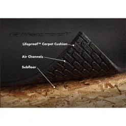 Lifeproof Carpet Cushion Sample - 7/16 in. Thick Waterproof Premium Plus Carpet Cushion - Color Black 8 in. x 8 in. -Lamix Shop lifeproof carpet padding 1200000820 40 1000