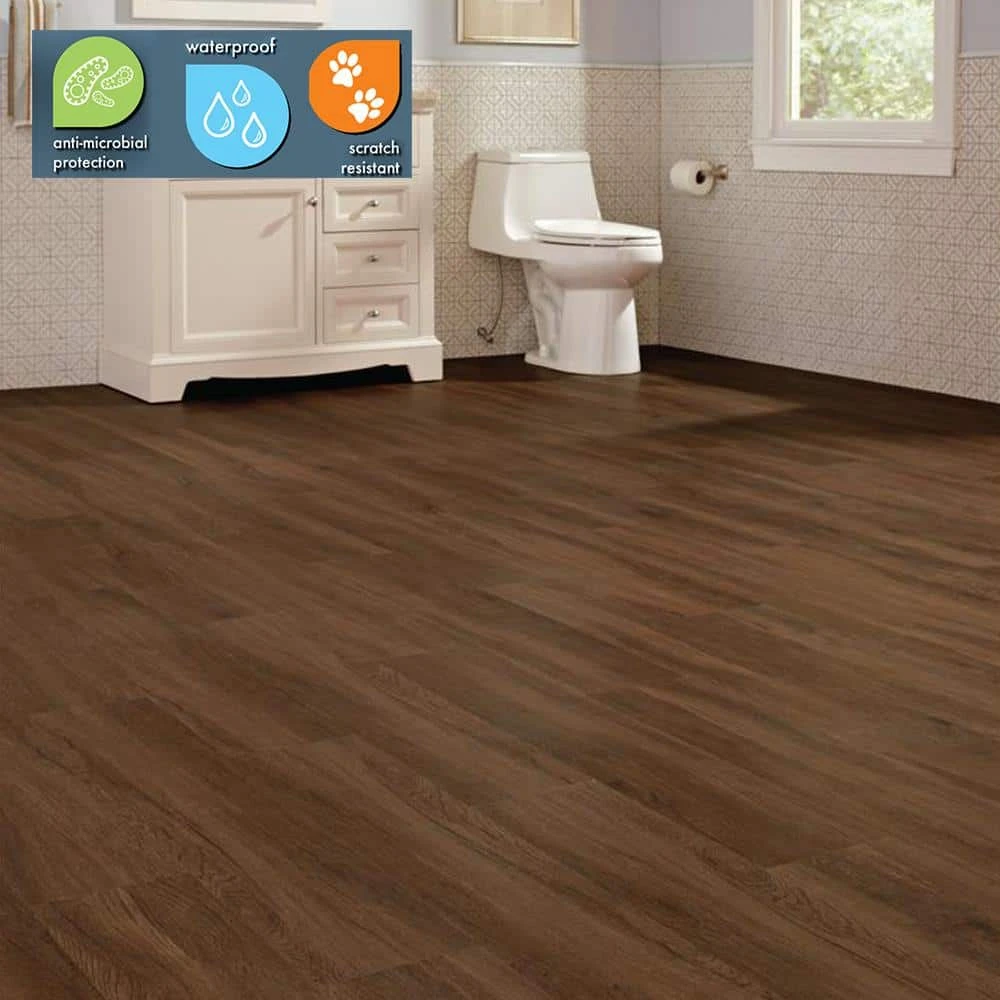 Lifeproof 7.1 in. W Shadow Hickory Click Lock Luxury Vinyl Plank Flooring (18.73 sq. ft./case) 2 Lifeproof 7.1 in. W Shadow Hickory Click Lock Luxury Vinyl Plank Flooring (18.73 sq. ft./case) - Image 2
