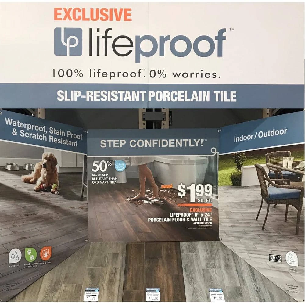 Lifeproof Shadow Wood 6 in. x 24 in. Porcelain Floor and Wall Tile (14.55 sq. ft. / case) 14 Lifeproof Shadow Wood 6 in. x 24 in. Porcelain Floor and Wall Tile (14.55 sq. ft. / case) - Image 14
