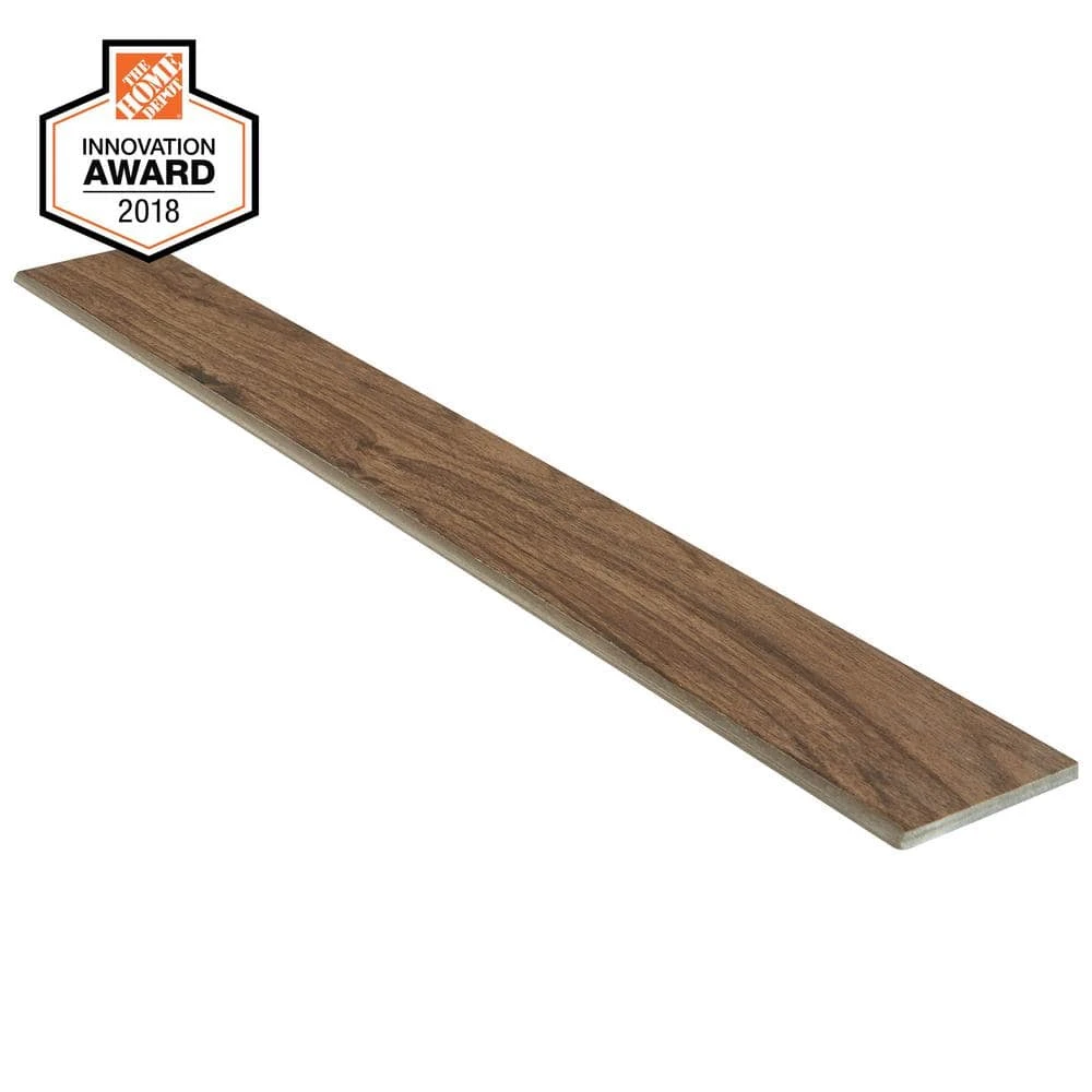 Lifeproof Toffee Wood 3 in. x 24 in. Glazed Porcelain Bullnose Trim Tile (0.48 sq. ft. / piece) 3 Lifeproof Toffee Wood 3 in. x 24 in. Glazed Porcelain Bullnose Trim Tile (0.48 sq. ft. / piece) - Image 3